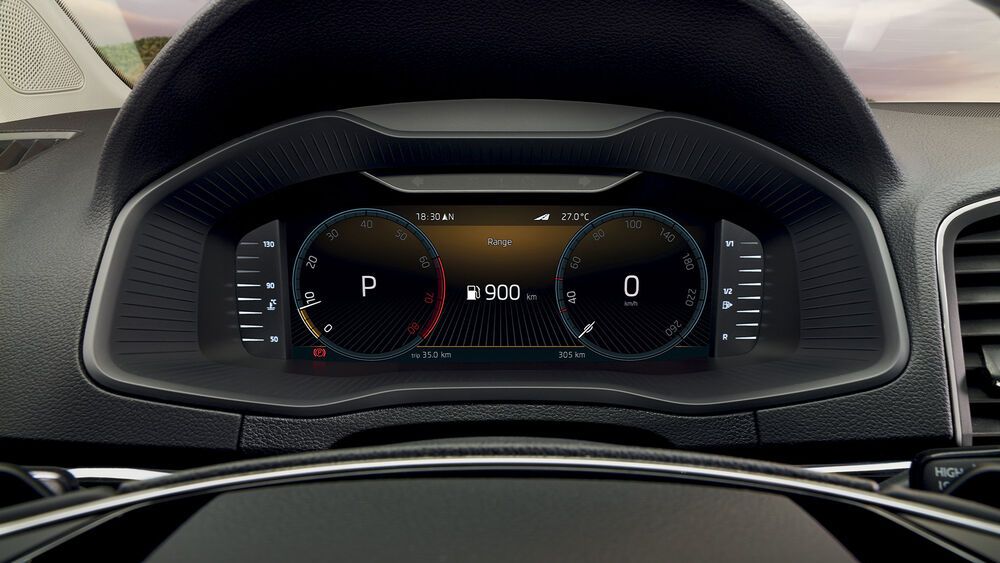 Cockpit i një Škoda Karoq në pamje të detajuar