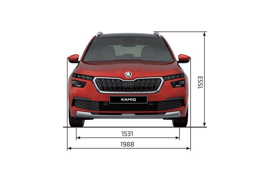 Škoda Kamiq Pamje ballore me dimensionet 